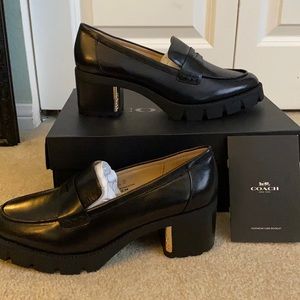 COACH Cora Leather Loafer Black Size 9